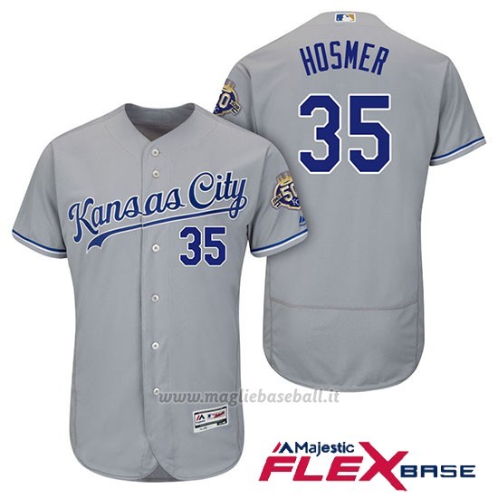 Maglia Baseball Uomo Kansas City Royals Eric Hosmer Grigio 50th Season Flex Base